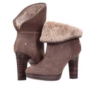 New! Ugg Dandylion Brown Fold Over Booties Sz 10